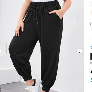SHEIN 3XL Drawstring Waist Black Joggers (NWOT)